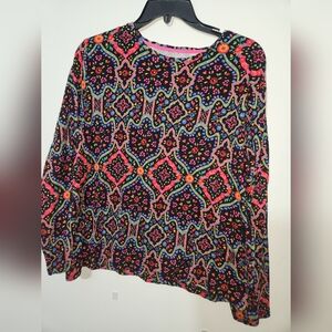 Print long sleeve top